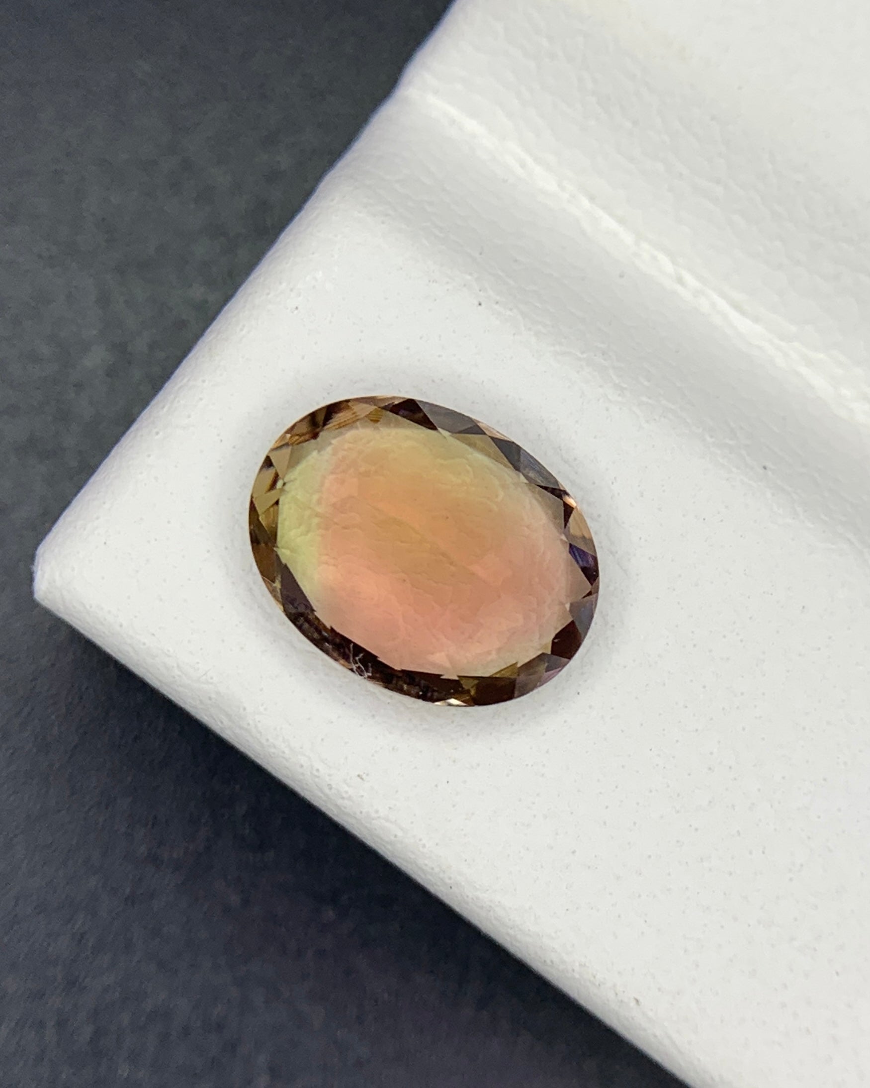 Natural Flawless Bi Color Tourmaline 1.77 Carat 9x7 MM Oval Shape Faceted Gemstone