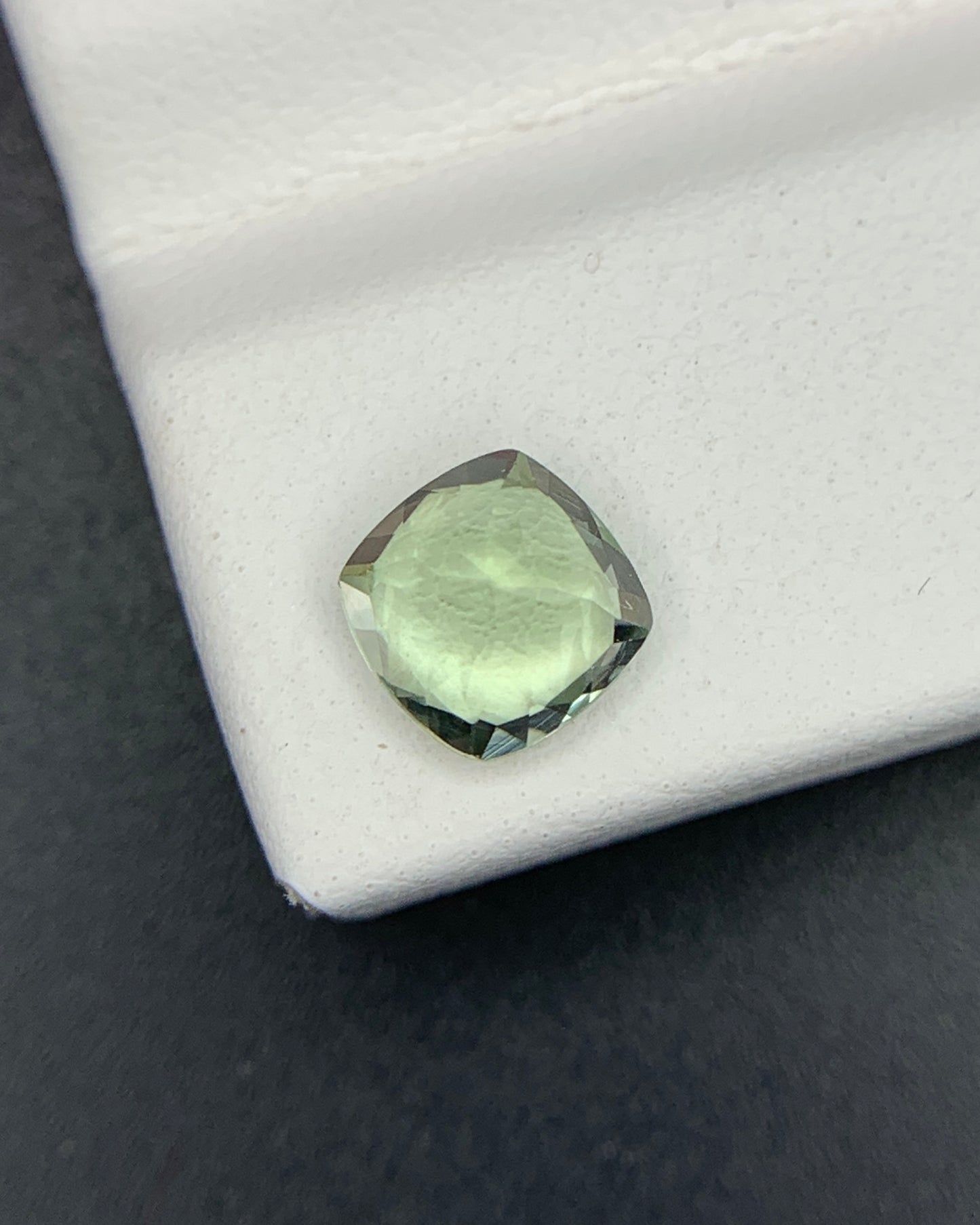Natural Green Tourmaline 1.12 Carat 6.2x6.2 MM Cushion Shape Faceted Gemstone 