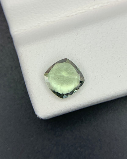 Natural Green Tourmaline 1.12 Carat 6.2x6.2 MM Cushion Shape Faceted Gemstone 