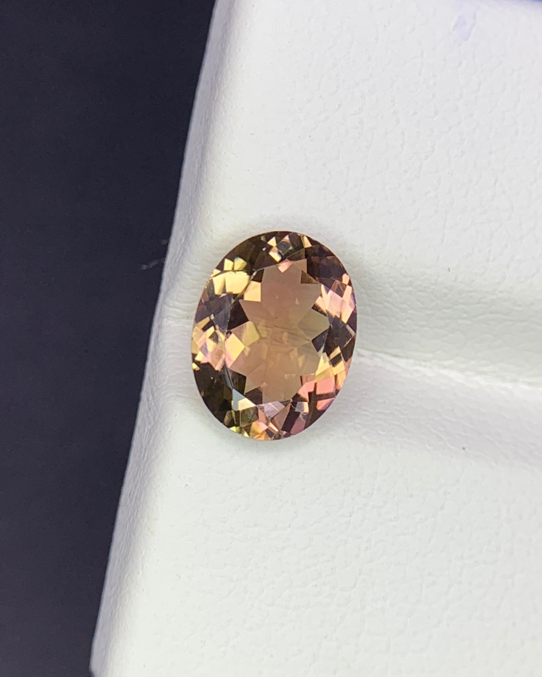 Natural Flawless Bi Color Tourmaline 1.77 Carat 9x7 MM Oval Shape Faceted Gemstone