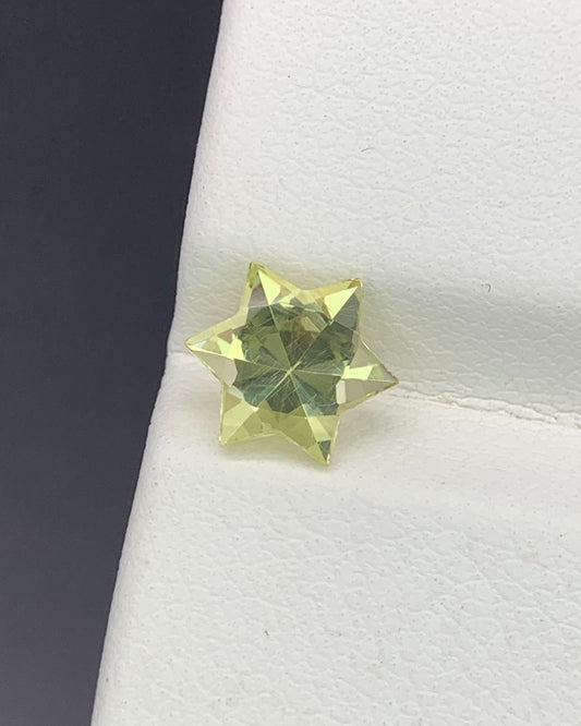 Natural Lemon Quartz 1.14 Carat 8x8 MM Star Shape Faceted Gemstone