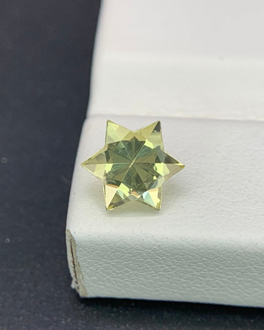 Natural Lemon Quartz 1.14 Carat 8x8 MM Star Shape Faceted Gemstone