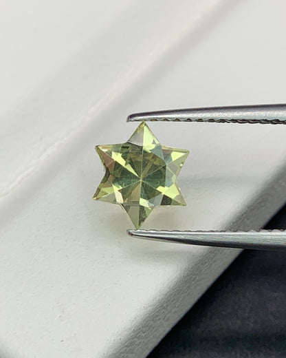 Natural Lemon Quartz 1.14 Carat 8x8 MM Star Shape Faceted Gemstone