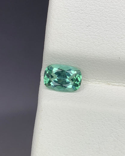 Natural Green Tourmaline 0.53 Carat 6x4 MM Cushion Shape Faceted Gemstone 