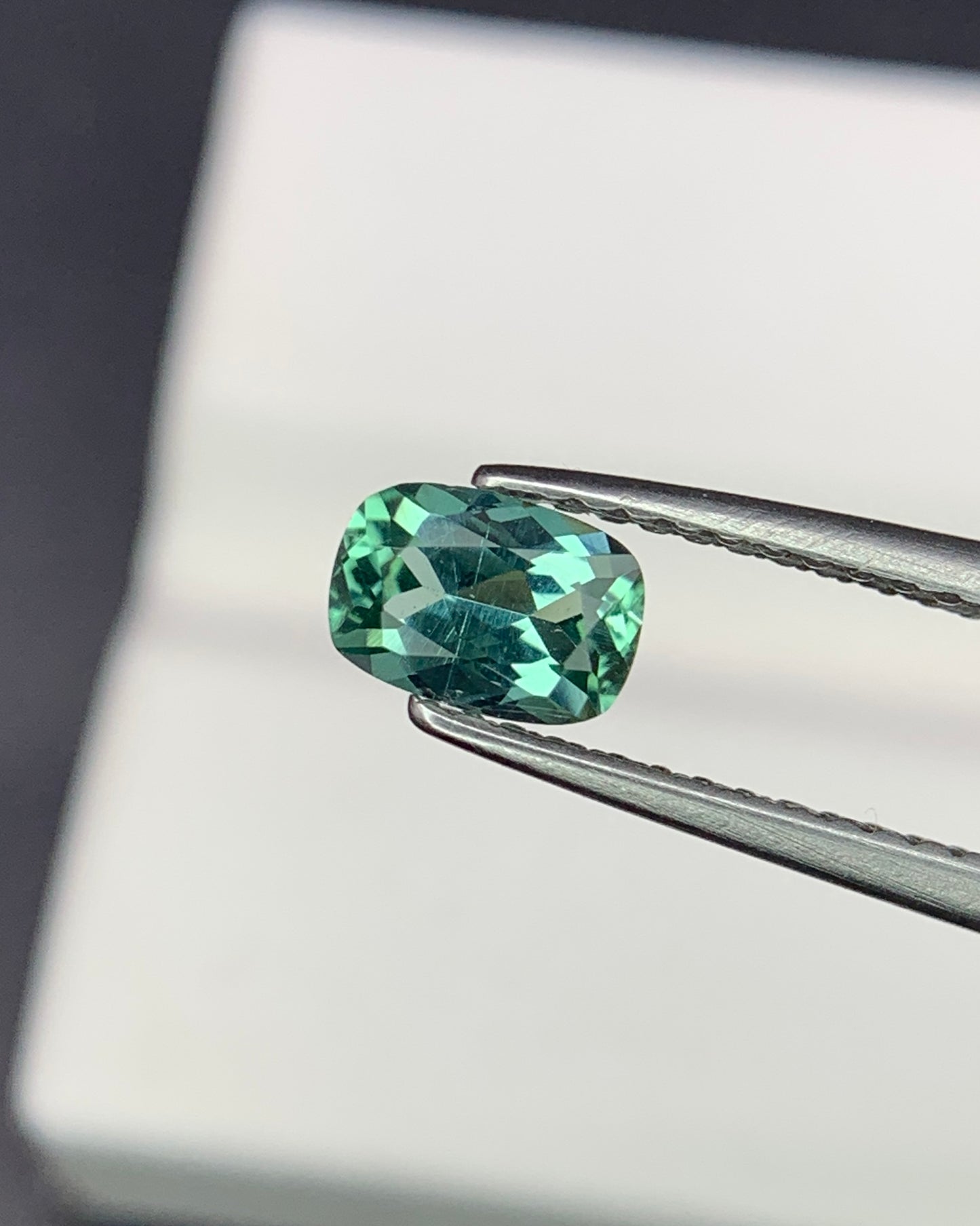 Natural Green Tourmaline 0.53 Carat 6x4 MM Cushion Shape Faceted Gemstone 