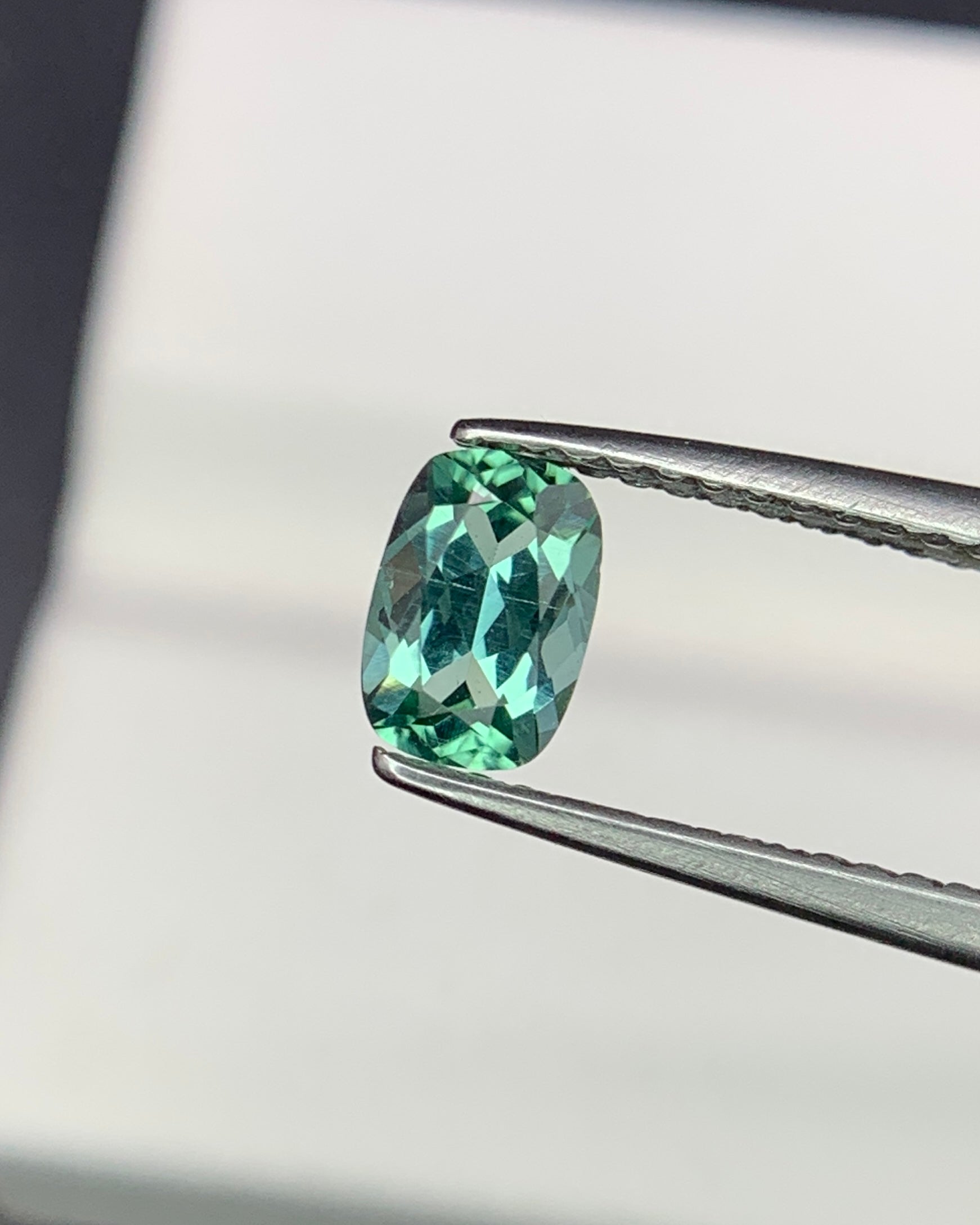Natural Green Tourmaline 0.53 Carat 6x4 MM Cushion Shape Faceted Gemstone 