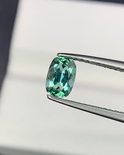 Natural Green Tourmaline 0.53 Carat 6x4 MM Cushion Shape Faceted Gemstone 