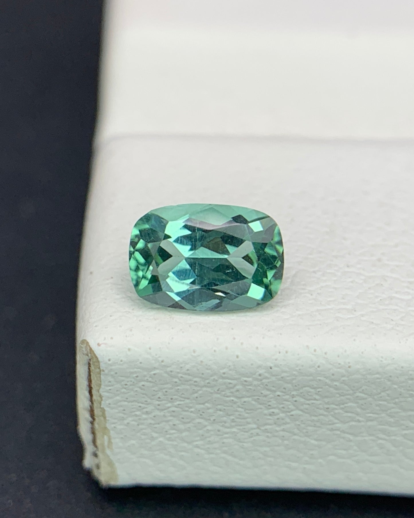 Natural Green Tourmaline 0.53 Carat 6x4 MM Cushion Shape Faceted Gemstone 