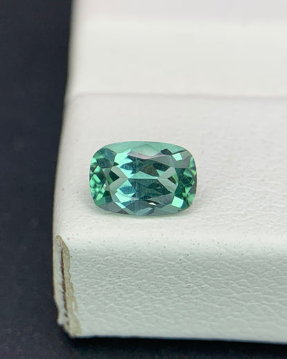 Natural Green Tourmaline 0.53 Carat 6x4 MM Cushion Shape Faceted Gemstone 