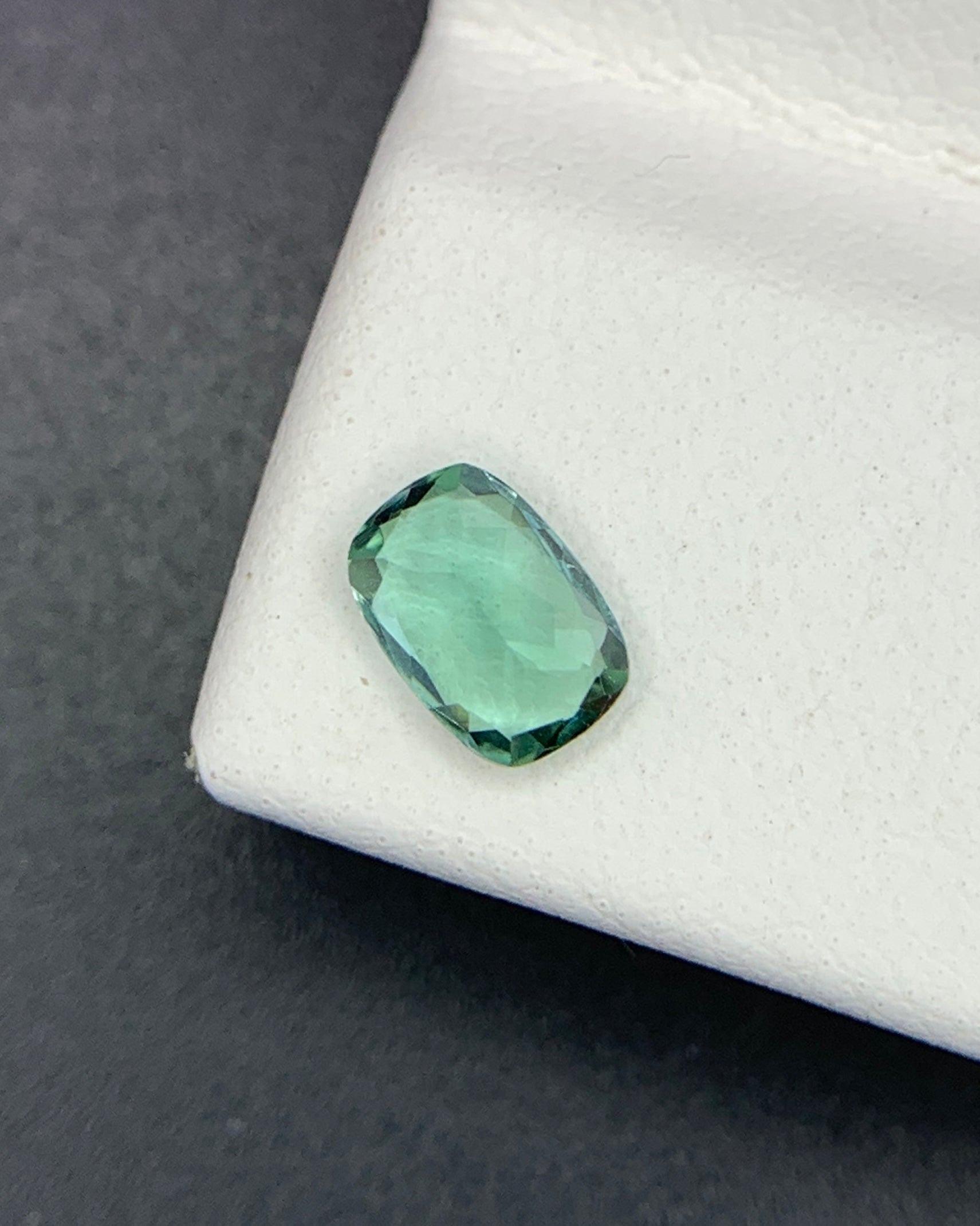 Natural Green Tourmaline 0.53 Carat 6x4 MM Cushion Shape Faceted Gemstone 