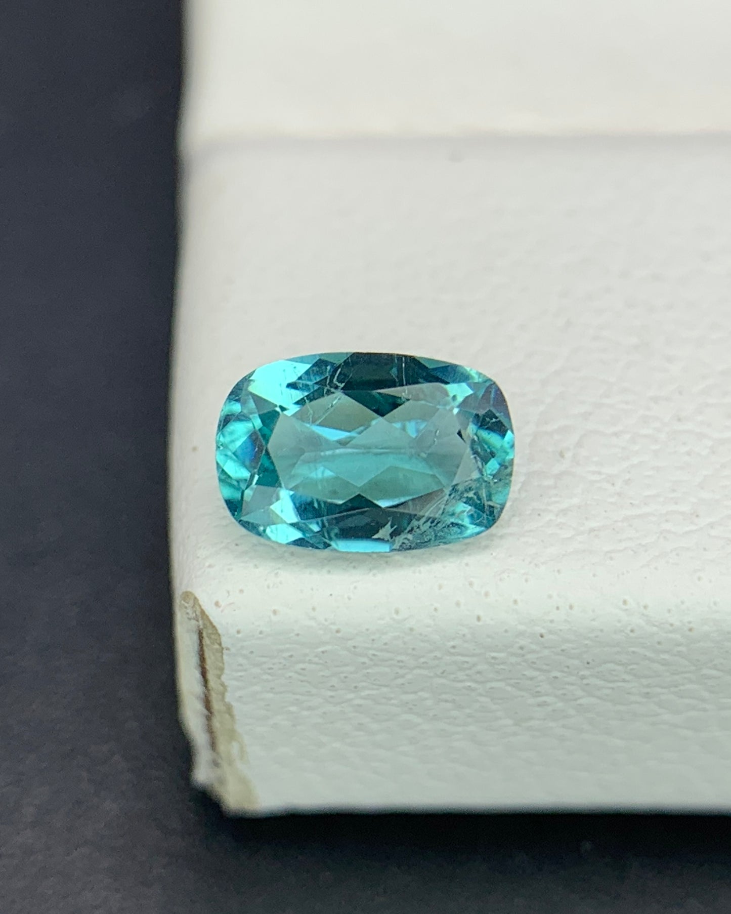 Natural Indicolite Tourmaline 0.43 Carat 6x4 MM Cushion Shape Faceted Gemstone 