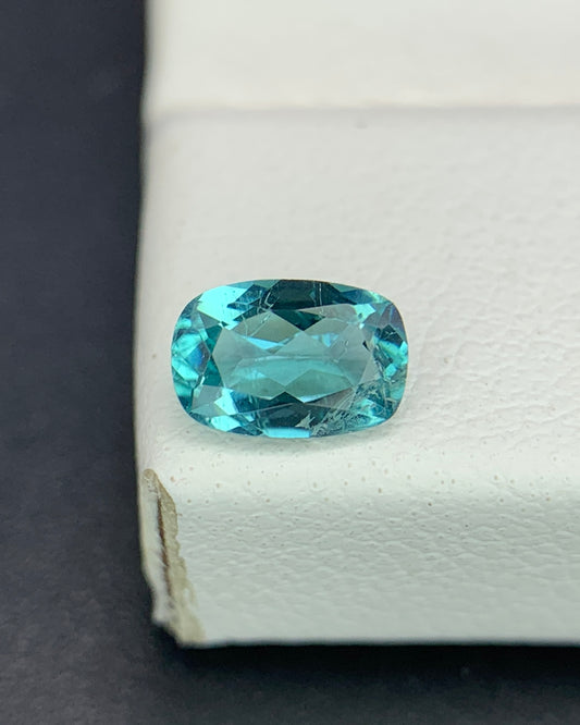 Natural Indicolite Tourmaline 0.43 Carat 6x4 MM Cushion Shape Faceted Gemstone 