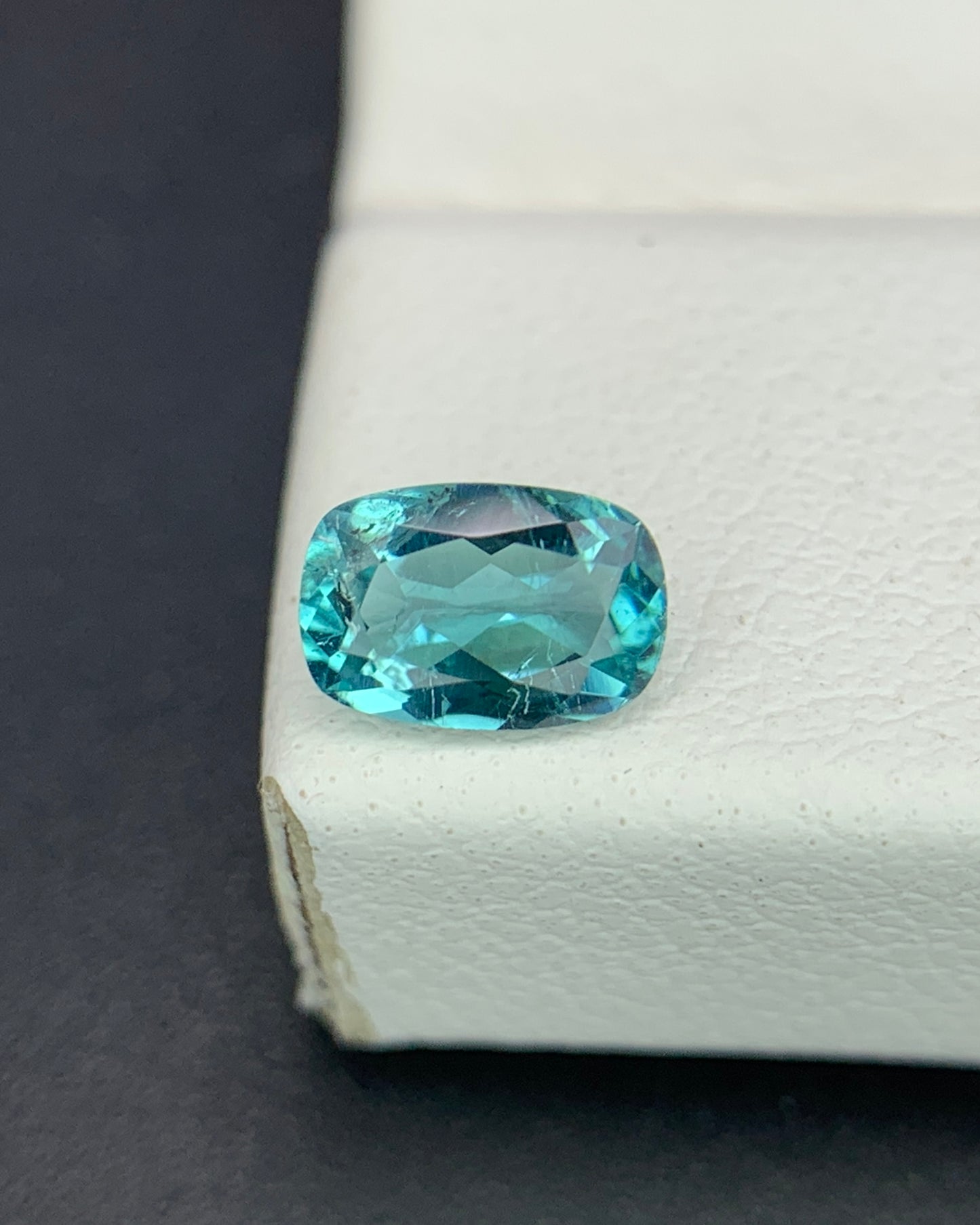 Natural Indicolite Tourmaline 0.43 Carat 6x4 MM Cushion Shape Faceted Gemstone 