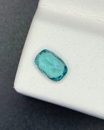 Natural Indicolite Tourmaline 0.43 Carat 6x4 MM Cushion Shape Faceted Gemstone 