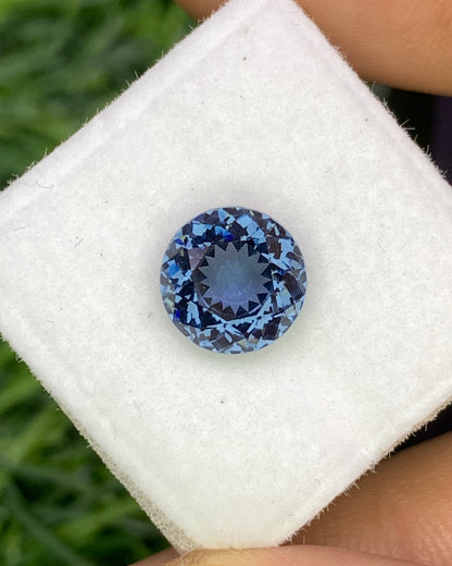 Natural Blue Spinel 2.72 Carat 8.1x8.1 MM Round Shape Faceted Gemstone 