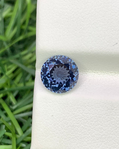 Natural Blue Spinel 2.72 Carat 8.1x8.1 MM Round Shape Faceted Gemstone 