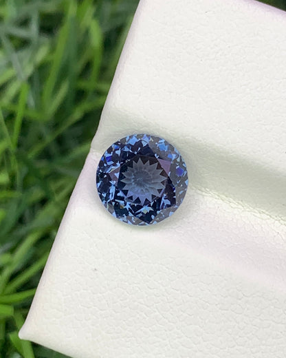 Natural Blue Spinel 2.72 Carat 8.1x8.1 MM Round Shape Faceted Gemstone 