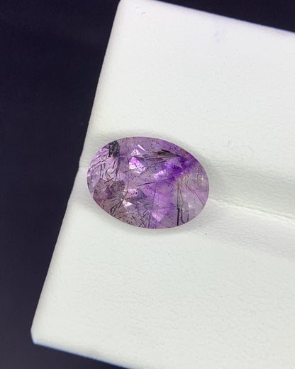 Natural Super Seven 2.80 Carat 11.3x8.3 MM Oval Shape Faceted Gemstone with 7 Crystals Healing Stone Seven Chakra Melody Stone