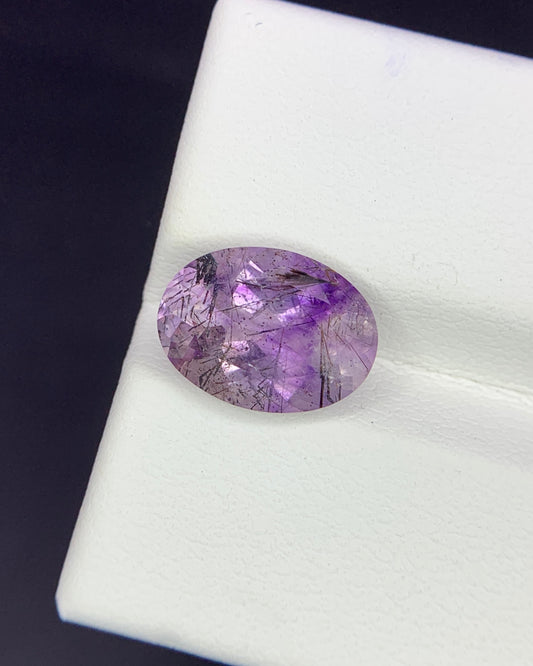 Natural Super Seven 2.80 Carat 11.3x8.3 MM Oval Shape Faceted Gemstone with 7 Crystals Healing Stone Seven Chakra Melody Stone
