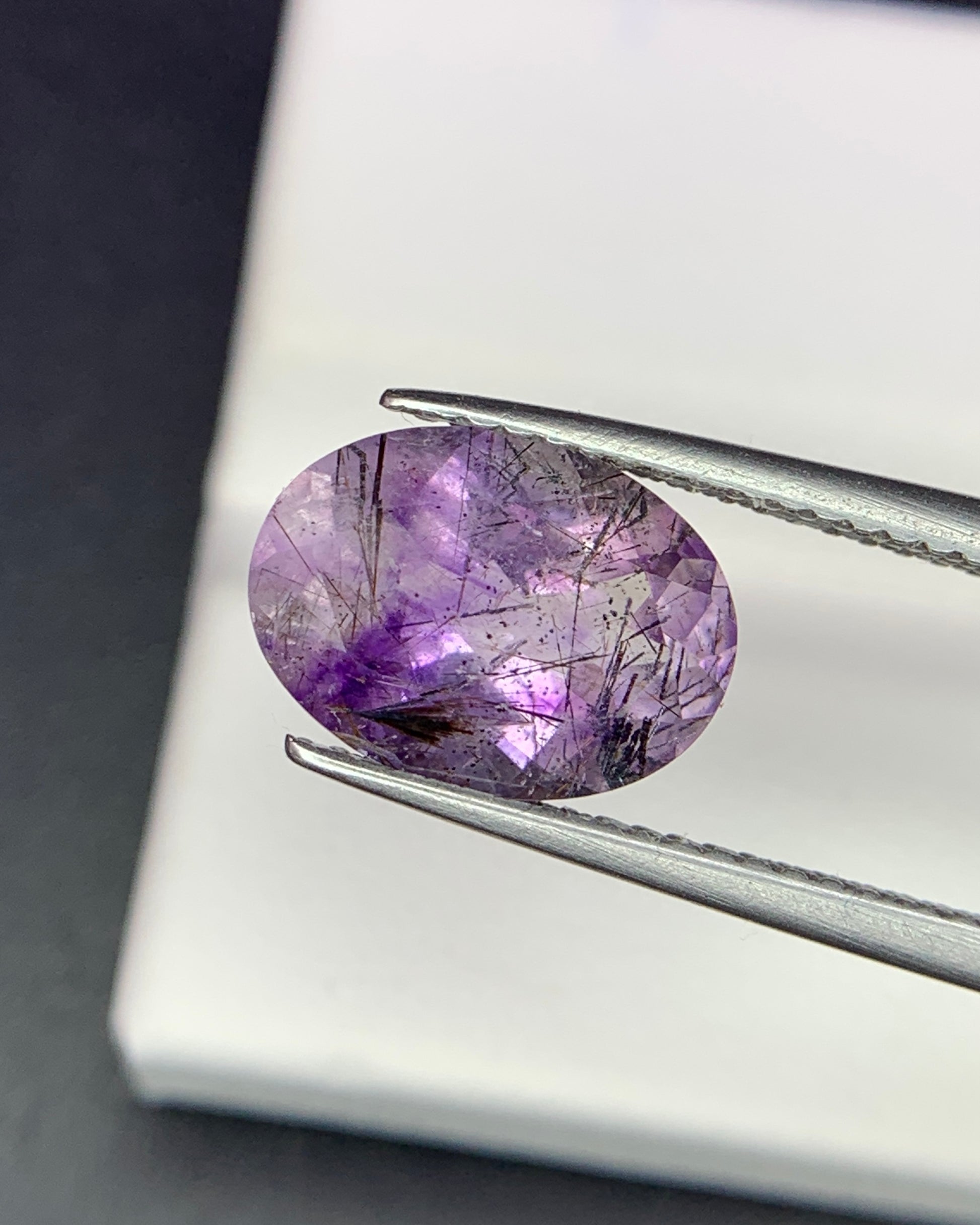 Natural Super Seven 2.80 Carat 11.3x8.3 MM Oval Shape Faceted Gemstone with 7 Crystals Healing Stone Seven Chakra Melody Stone