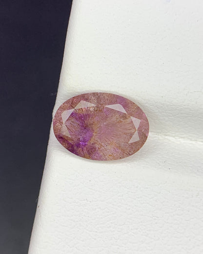 Natural Super Seven 1.90 Carat 10.4x7.4 MM Oval Shape Faceted Gemstone with 7 Crystals Healing Stone Seven Chakra Melody Stone 