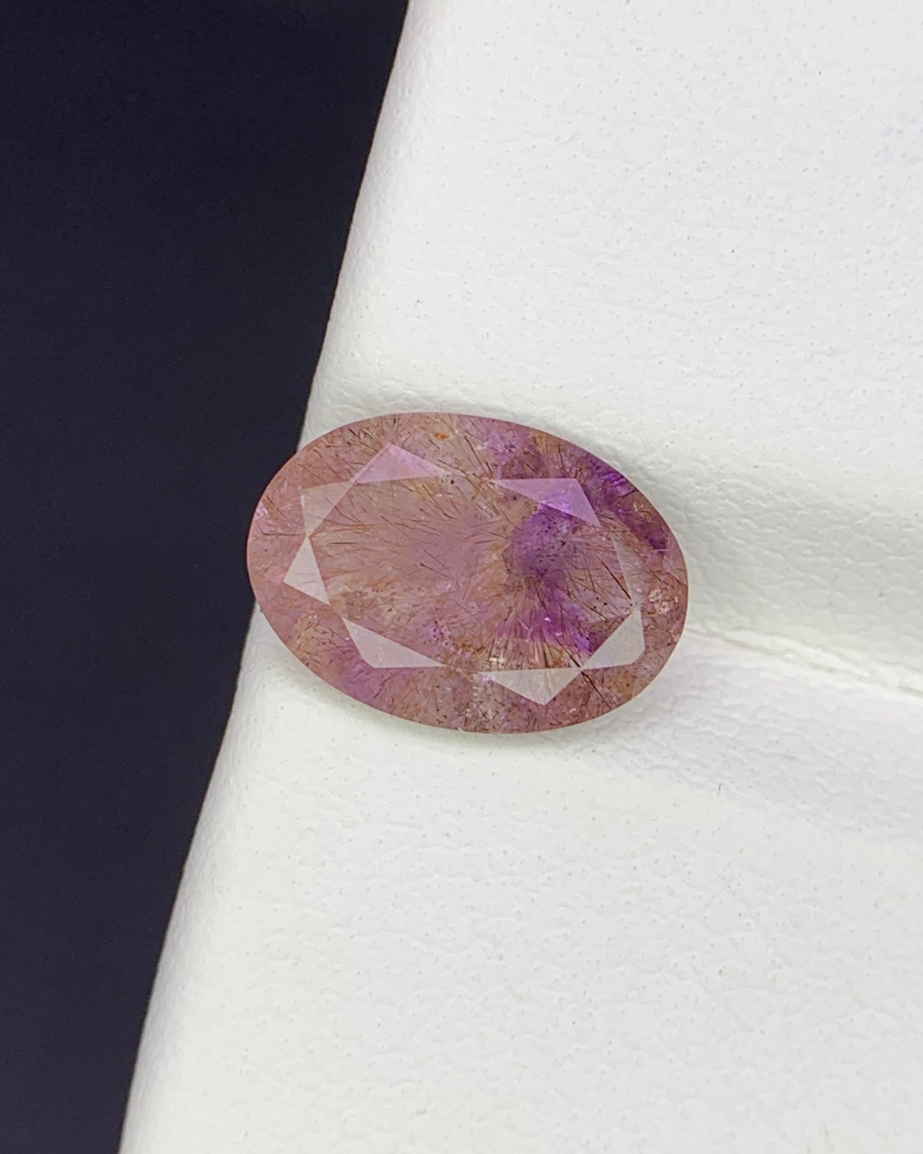 Natural Super Seven 1.90 Carat 10.4x7.4 MM Oval Shape Faceted Gemstone with 7 Crystals Healing Stone Seven Chakra Melody Stone 