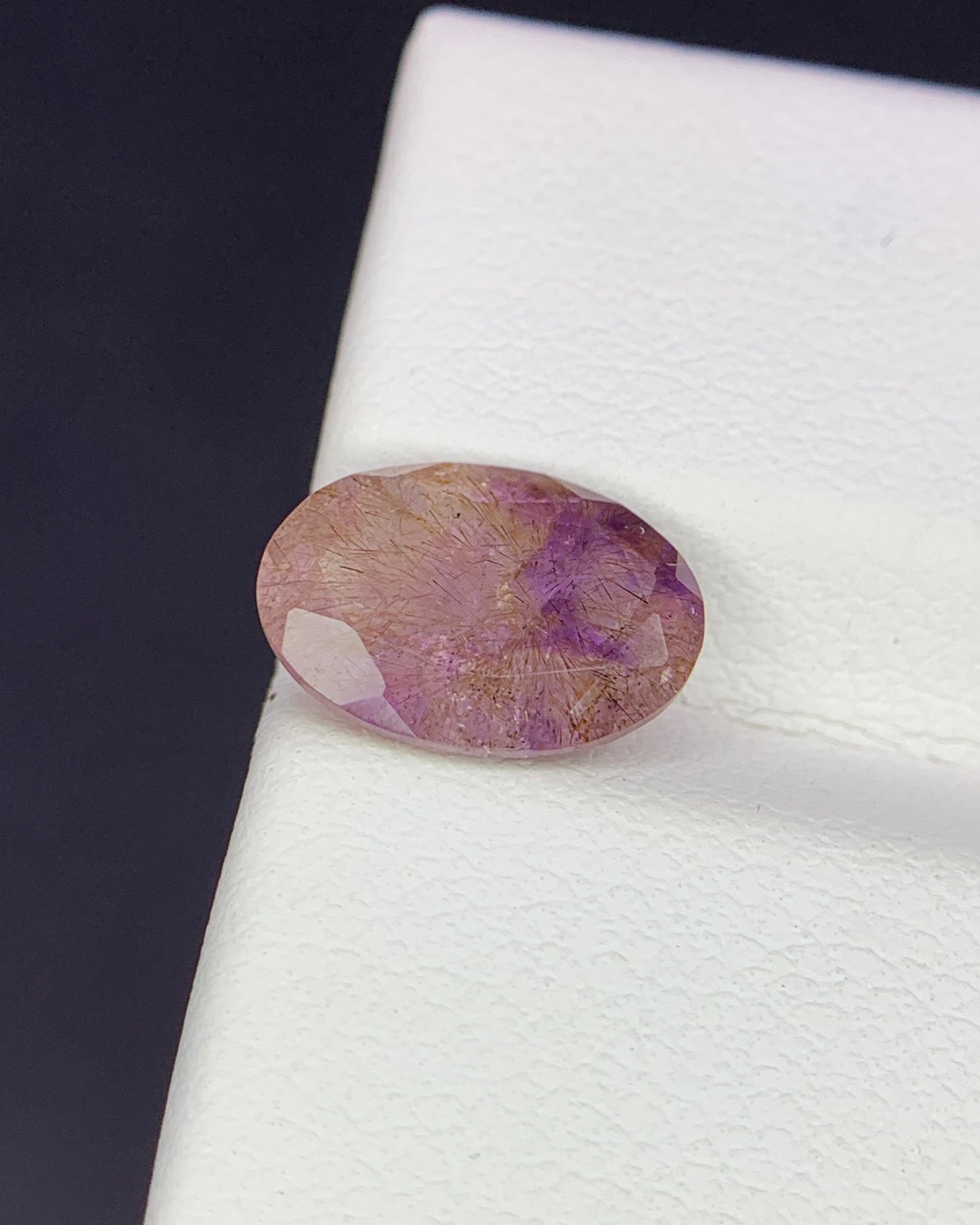 Natural Super Seven 1.90 Carat 10.4x7.4 MM Oval Shape Faceted Gemstone with 7 Crystals Healing Stone Seven Chakra Melody Stone 