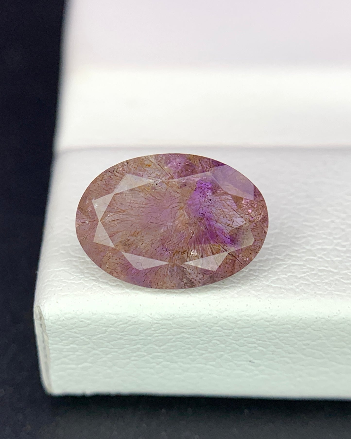 Natural Super Seven 1.90 Carat 10.4x7.4 MM Oval Shape Faceted Gemstone with 7 Crystals Healing Stone Seven Chakra Melody Stone 
