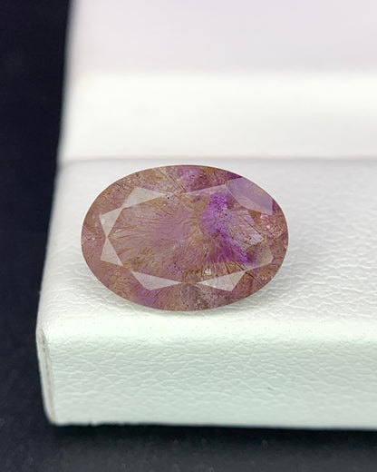 Natural Super Seven 1.90 Carat 10.4x7.4 MM Oval Shape Faceted Gemstone with 7 Crystals Healing Stone Seven Chakra Melody Stone 
