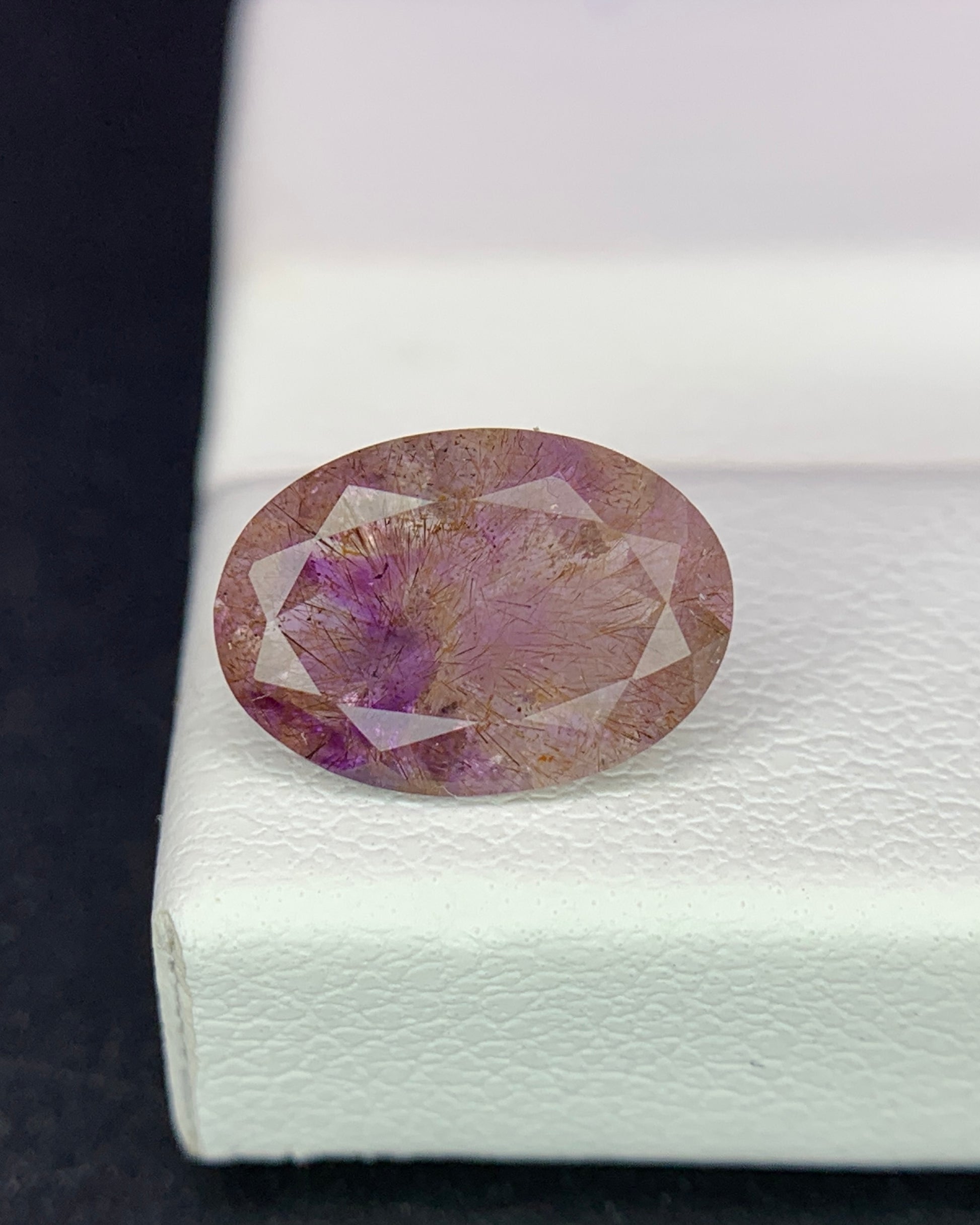 Natural Super Seven 1.90 Carat 10.4x7.4 MM Oval Shape Faceted Gemstone with 7 Crystals Healing Stone Seven Chakra Melody Stone 