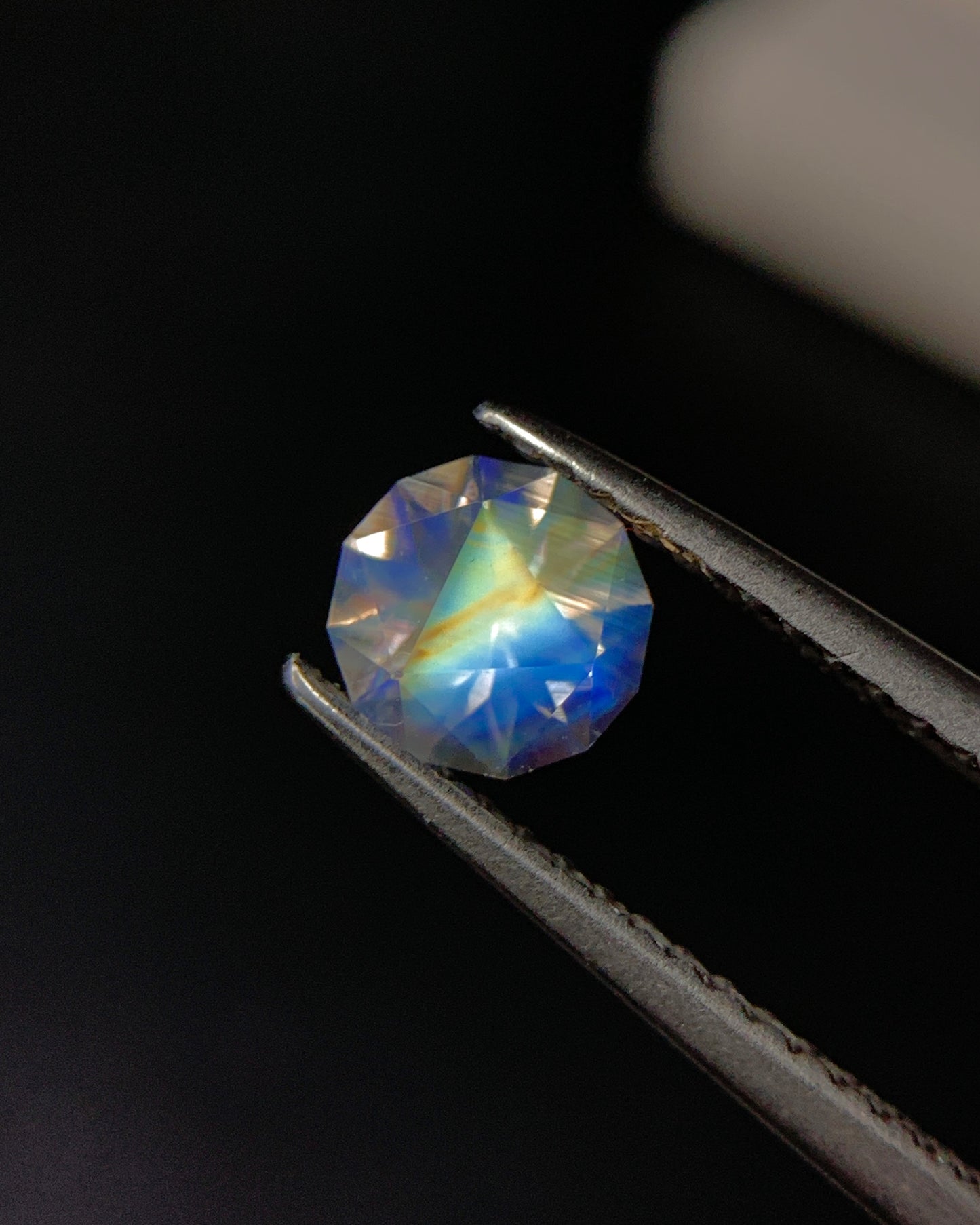 Natural Multi Fire Rainbow Moonstone 0.52 Carat 5.5x5.5 MM Corner Cut Faceted Gemstone 