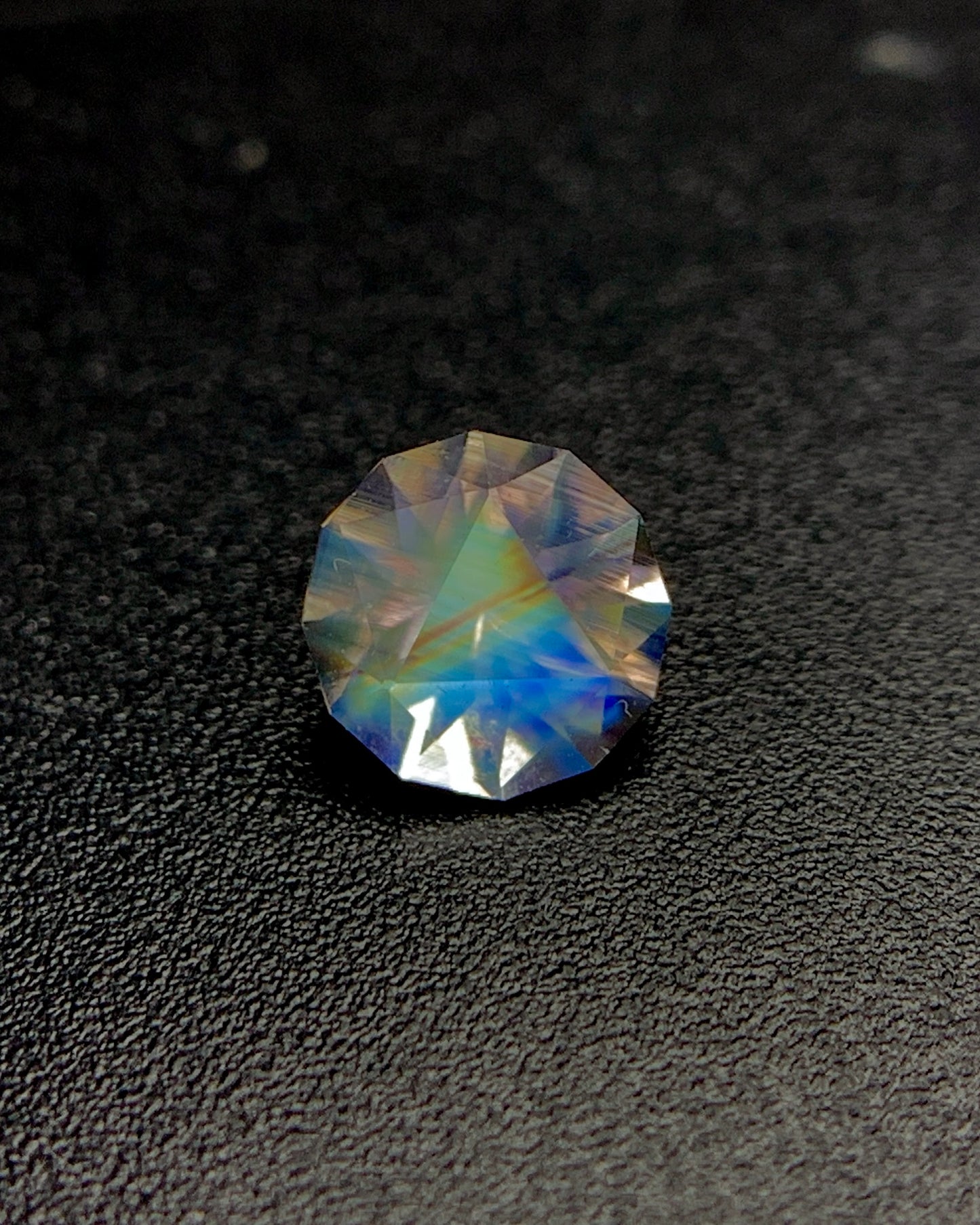 Natural Multi Fire Rainbow Moonstone 0.52 Carat 5.5x5.5 MM Corner Cut Faceted Gemstone 