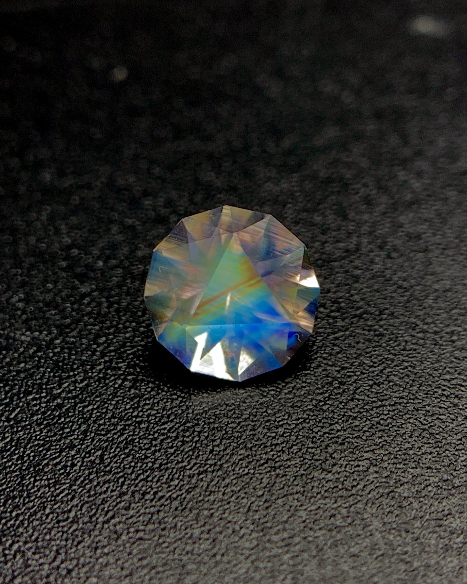 Natural Multi Fire Rainbow Moonstone 0.52 Carat 5.5x5.5 MM Corner Cut Faceted Gemstone 