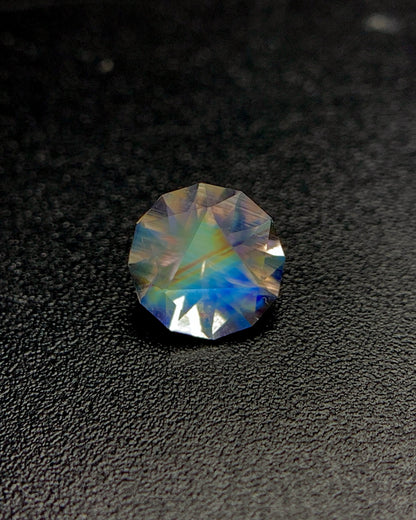 Natural Multi Fire Rainbow Moonstone 0.52 Carat 5.5x5.5 MM Corner Cut Faceted Gemstone 