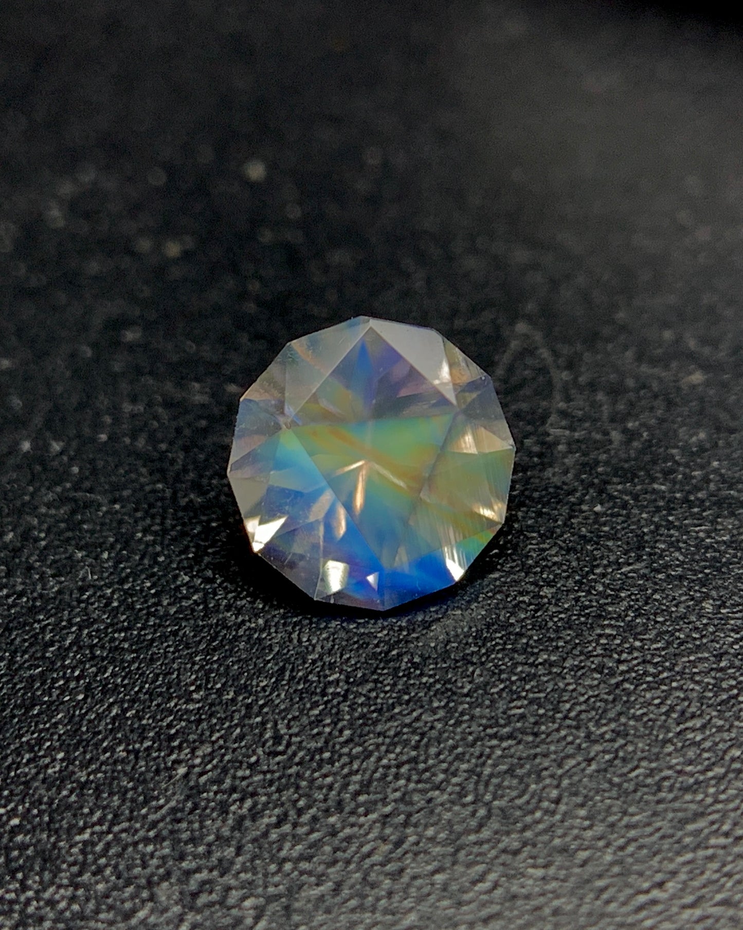 Natural Multi Fire Rainbow Moonstone 0.52 Carat 5.5x5.5 MM Corner Cut Faceted Gemstone 