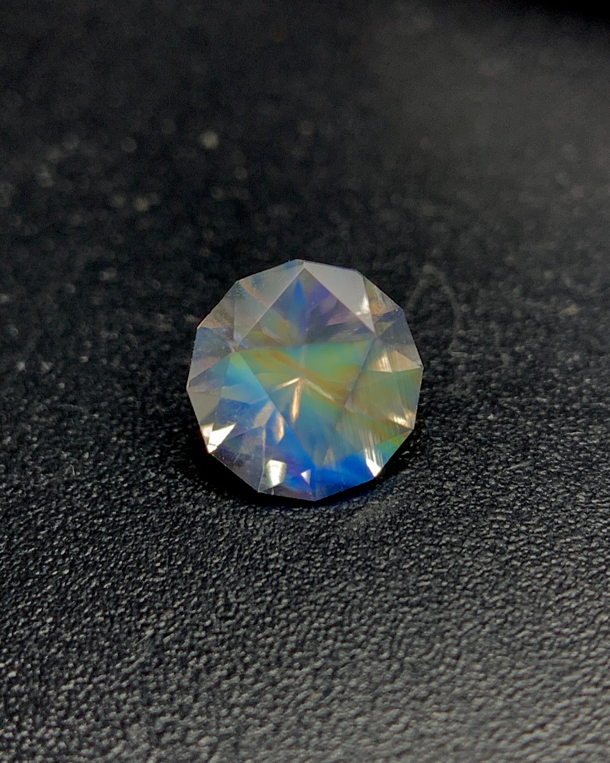 Natural Multi Fire Rainbow Moonstone 0.52 Carat 5.5x5.5 MM Corner Cut Faceted Gemstone 