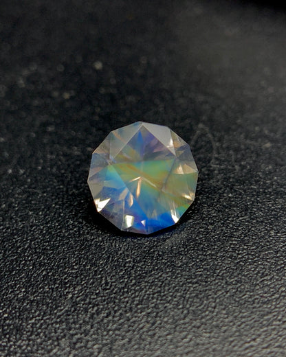 Natural Multi Fire Rainbow Moonstone 0.52 Carat 5.5x5.5 MM Corner Cut Faceted Gemstone 