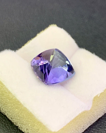 Natural Tanzanite 5.45 Carat 9.6x9.6 MM Cushion Shape Faceted Gemstone