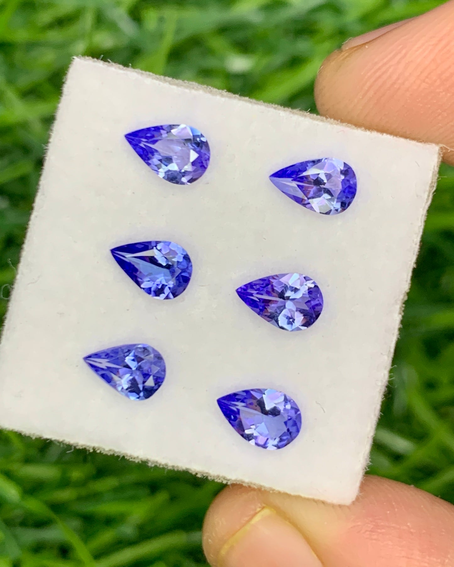 Natural Blue Tanzanite Lot 1.83 Carat 6x4 MM Pear Shape Faceted Gemstone 6 Piece Lot