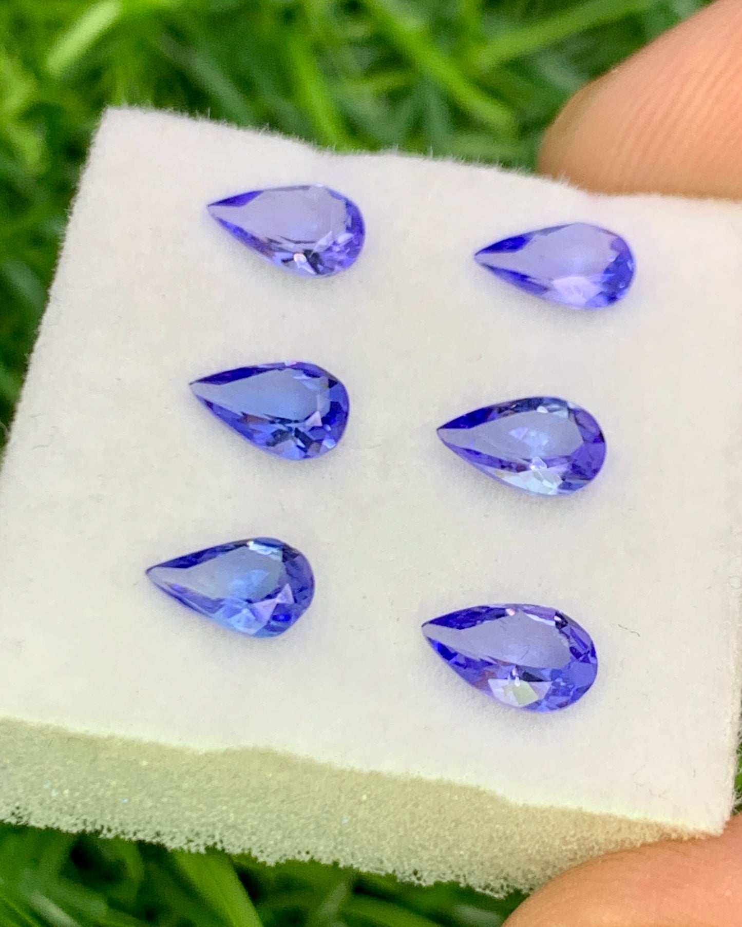 Natural Blue Tanzanite Lot 1.83 Carat 6x4 MM Pear Shape Faceted Gemstone 6 Piece Lot