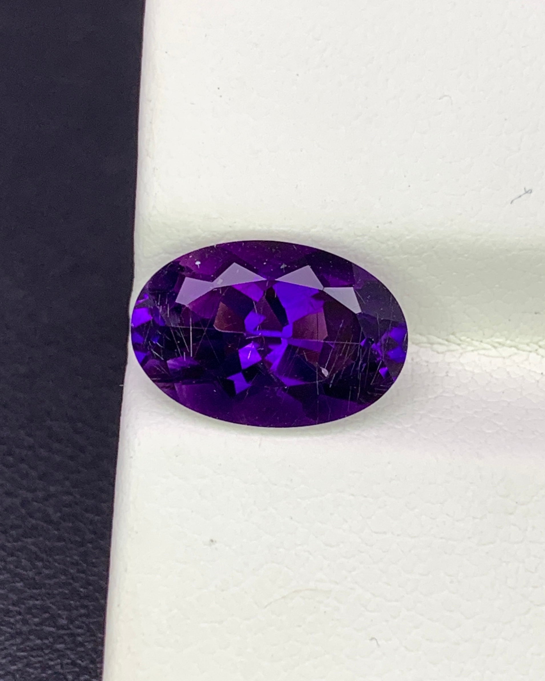 Natural Bi Color Rutile Amethyst 3.04 Carat 12x8 MM Oval Shape Faceted Gemstone 