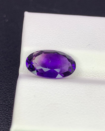 Natural Bi Color Rutile Amethyst 3.04 Carat 12x8 MM Oval Shape Faceted Gemstone 