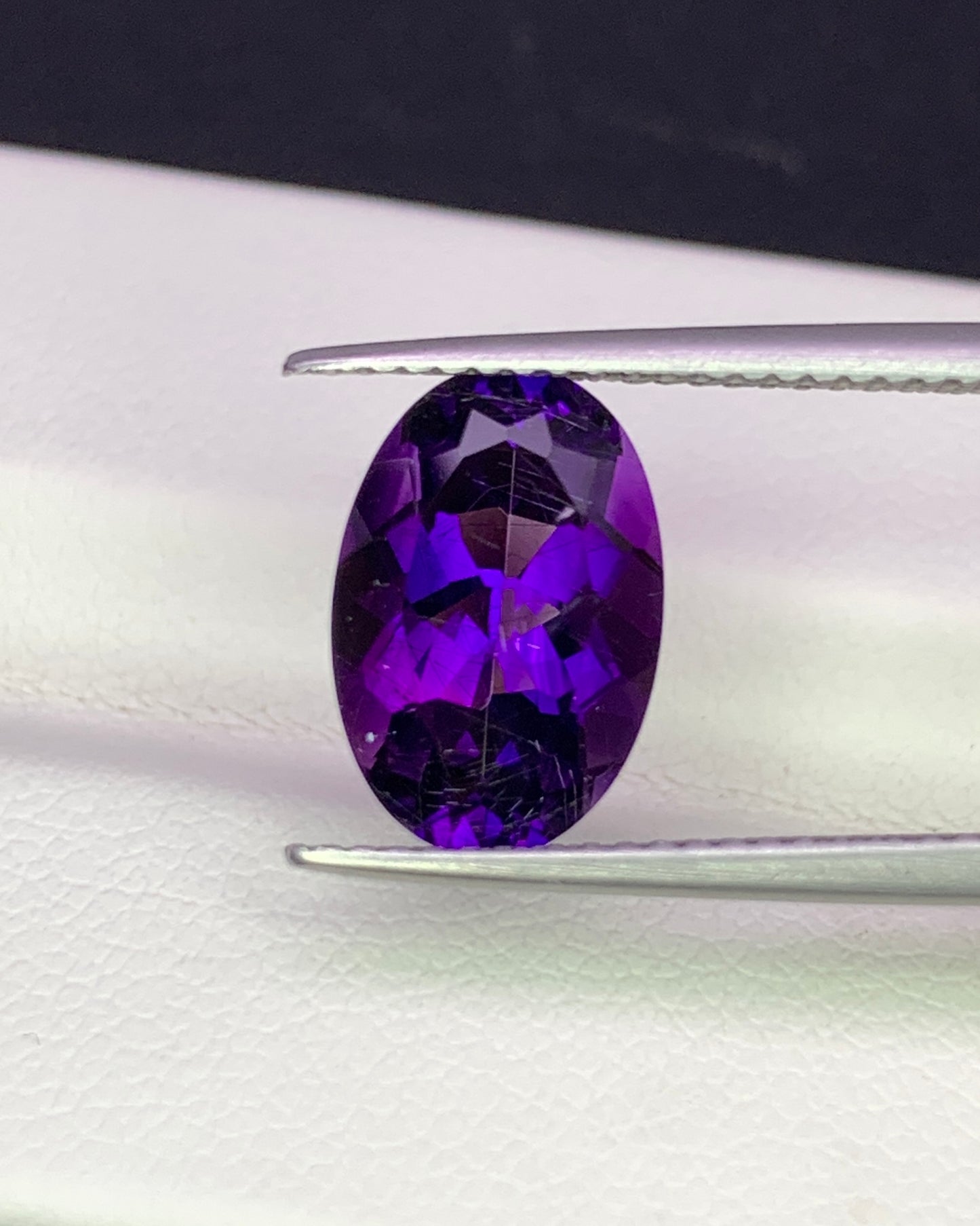 Natural Bi Color Rutile Amethyst 3.04 Carat 12x8 MM Oval Shape Faceted Gemstone 