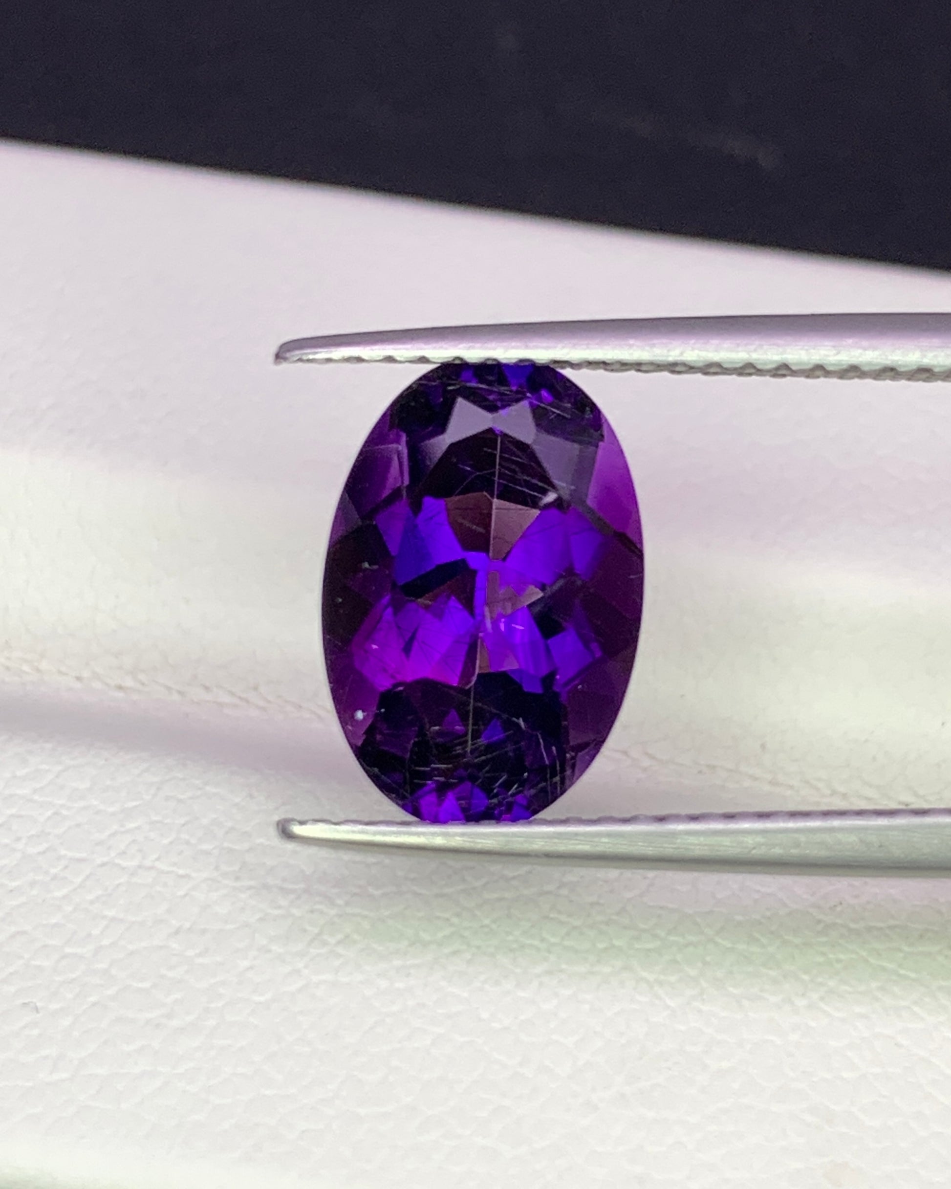 Natural Bi Color Rutile Amethyst 3.04 Carat 12x8 MM Oval Shape Faceted Gemstone 