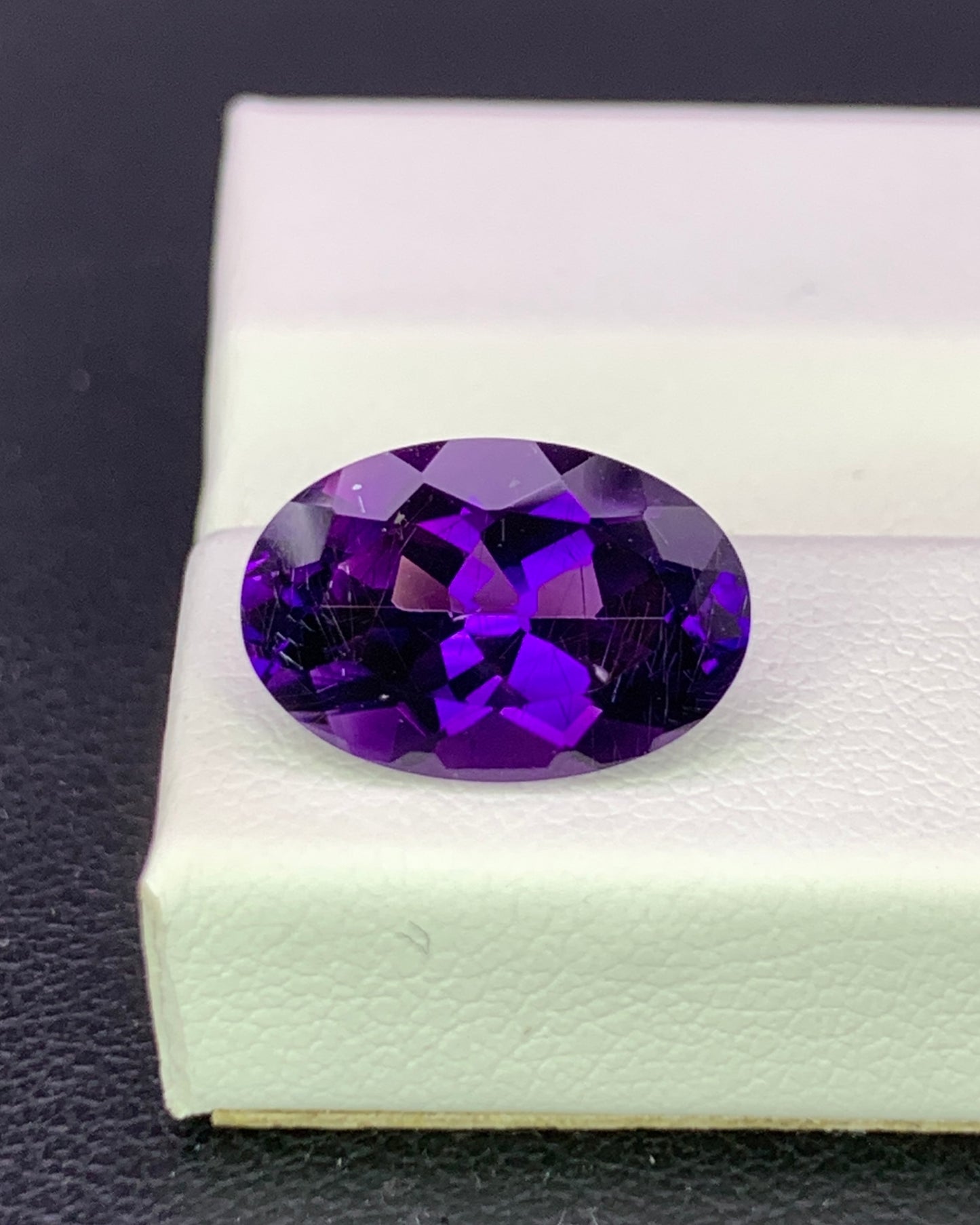Natural Bi Color Rutile Amethyst 3.04 Carat 12x8 MM Oval Shape Faceted Gemstone 