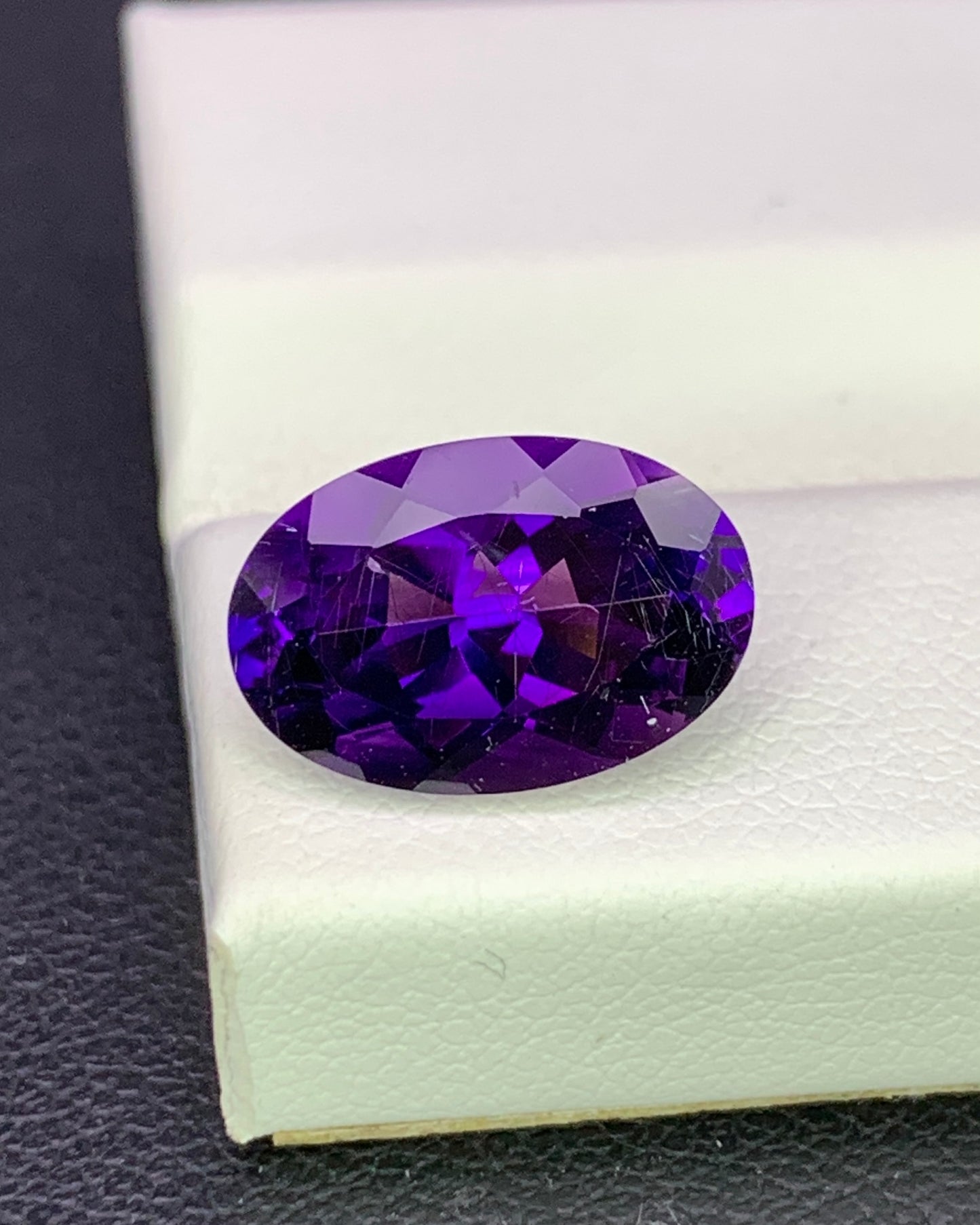 Natural Bi Color Rutile Amethyst 3.04 Carat 12x8 MM Oval Shape Faceted Gemstone 