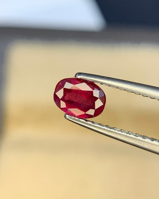 Natural Ruby 0.63 Carat 5.7x4.2 MM Oval Shape Faceted Gemstone 