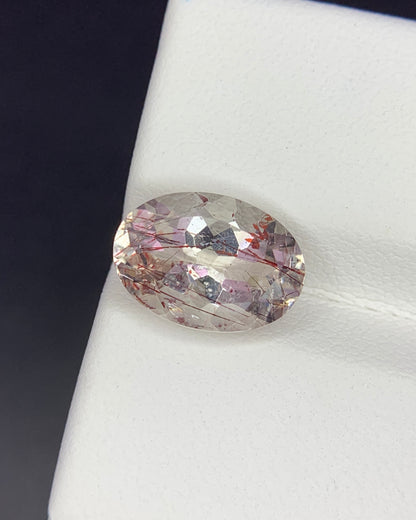 Natural Super Seven 2.91 Carat 11.3x8 MM Oval Shape Faceted Gemstone with 7 Crystals Healing Stone Seven Chakra Melody Stone 