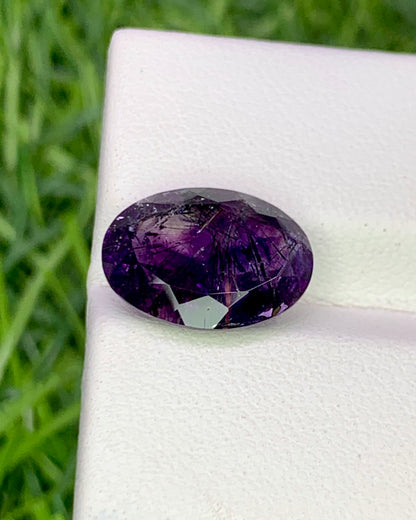 Natural Super Seven 3.95 Carat 12.6x9.3 MM Oval Shape Faceted Gemstone with 7 Crystals Healing Stone Seven Chakra Melody Stone