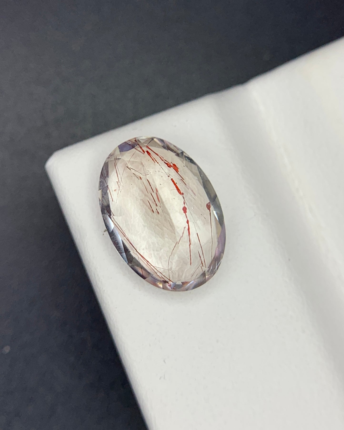 Natural Super Seven 2.91 Carat 11.3x8 MM Oval Shape Faceted Gemstone with 7 Crystals Healing Stone Seven Chakra Melody Stone 